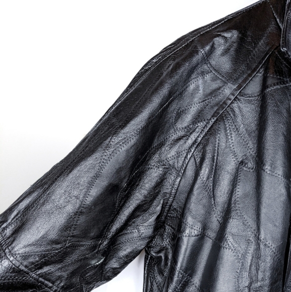 Vintage Patchwork Leather Bomber Jacket - Picture 4 of 10